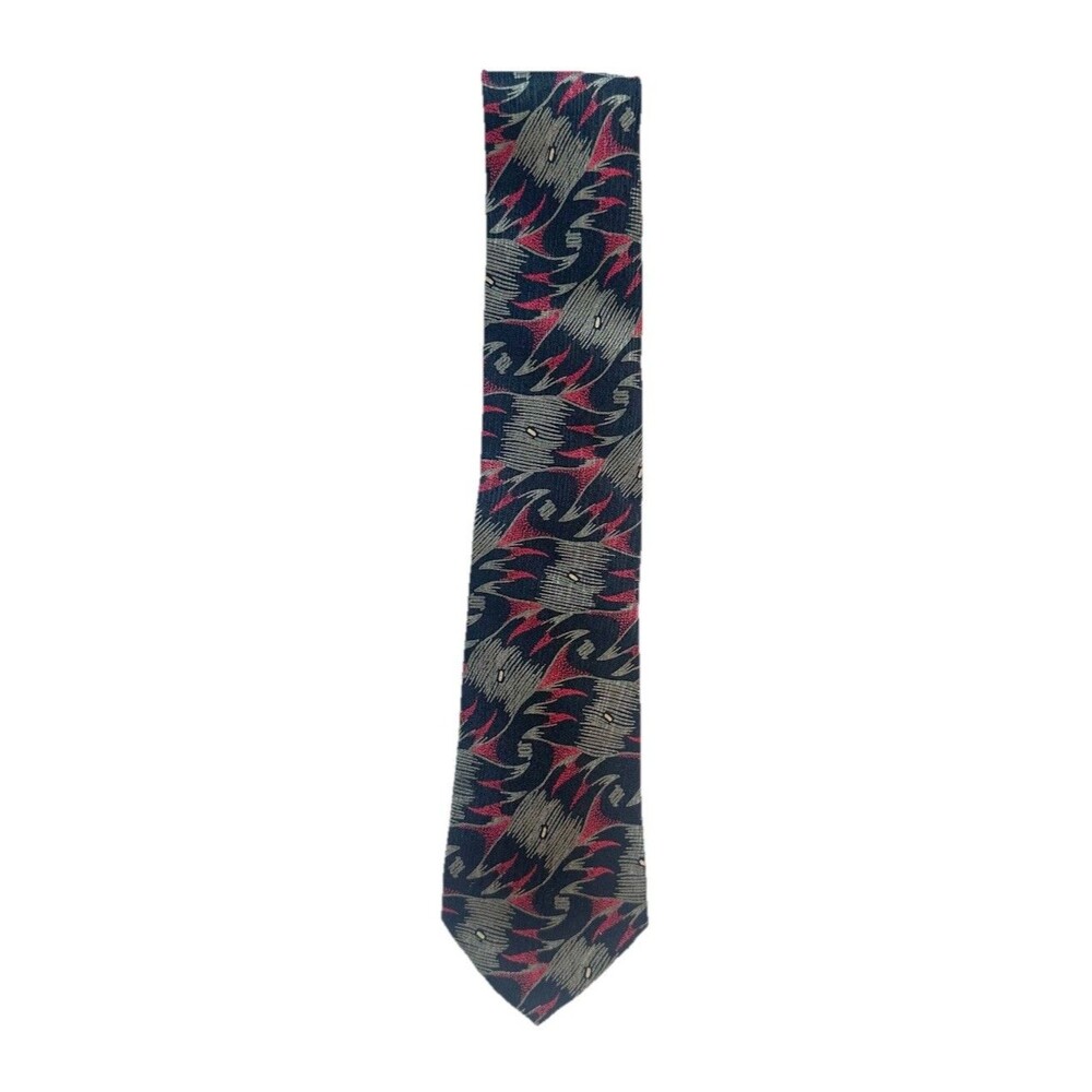 Vintage Giorgio Armani Cravette Patterned Silk Neck Tie Made In Italy